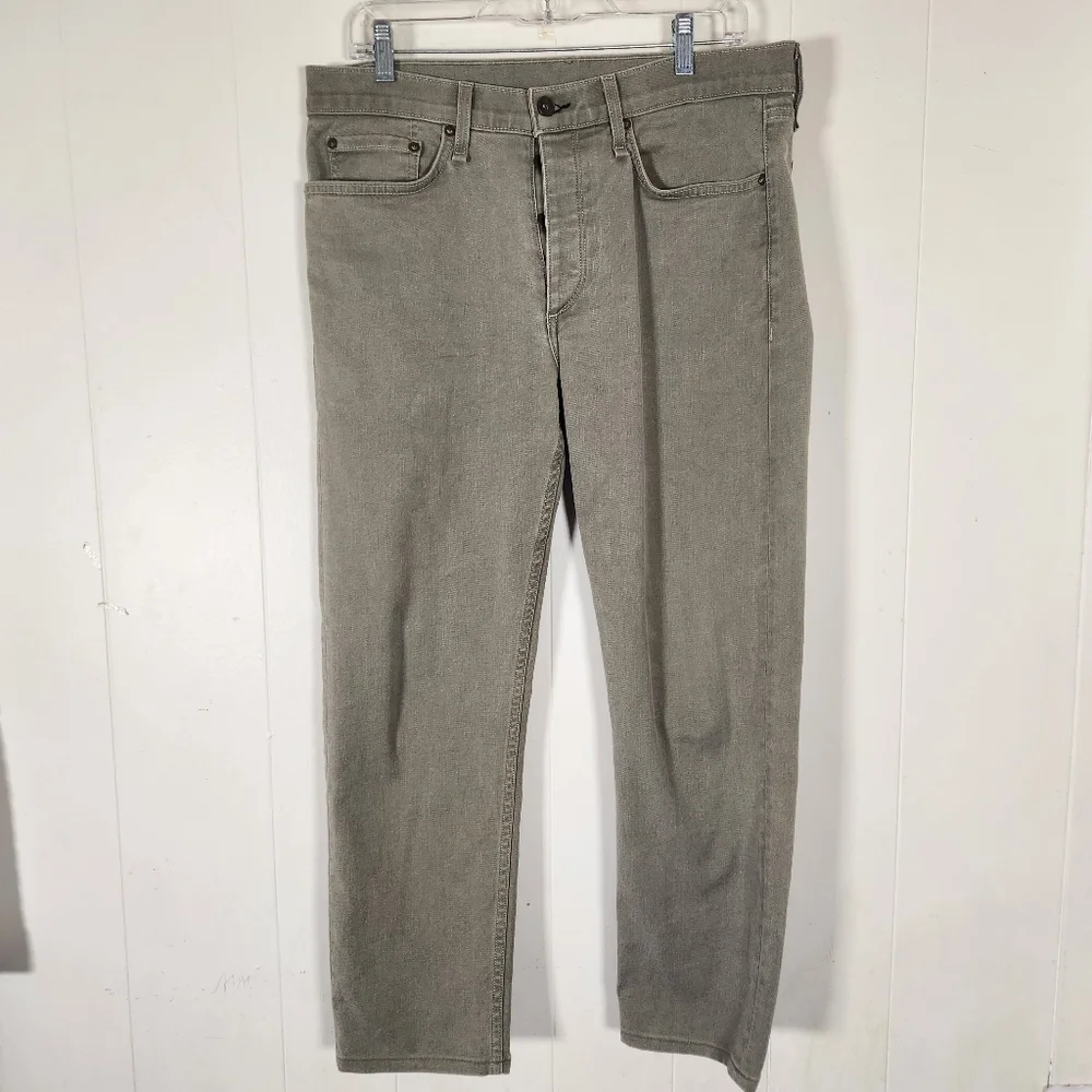 Rag & Bone Fit 2 Slim Army Green Button Fly Jeans Size 32